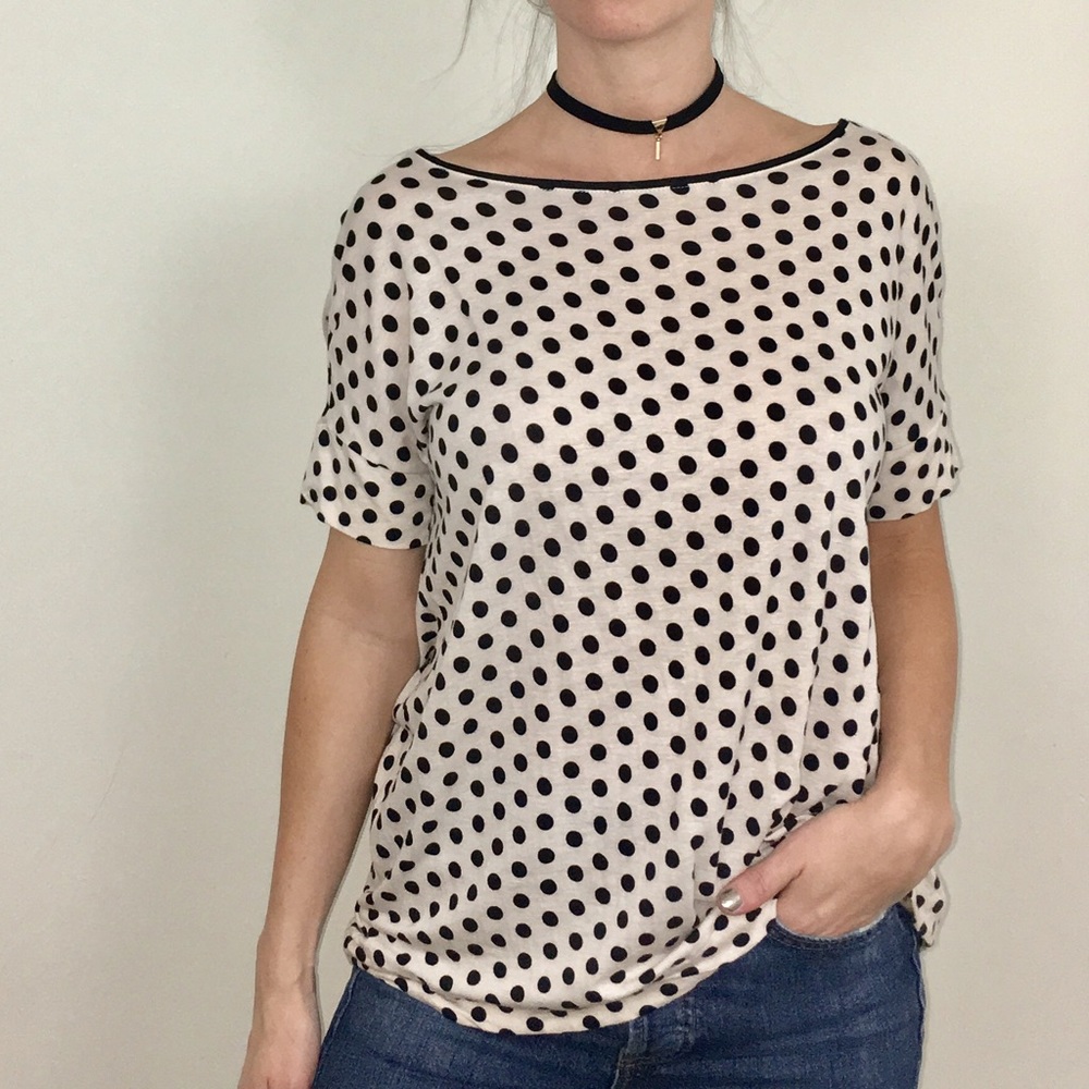 {Loft} Polka Dot Dolman Tee